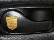 944 interior door handle with Porsche crest
