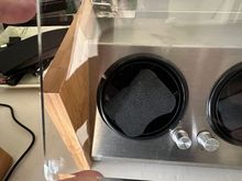 Watch Winder Smith, attempt to show small nick in plexiglass