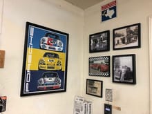 Hunziker Print on the left, and family photos on the right.  My family owned 2 gas stations.  I used to race SCCA ITC/GT3/S2000.