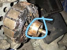 Clean commutator (sanding and clean out the grooves between commutator contacts)