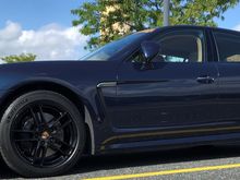 New gloss black rims look great with the black calipers. 