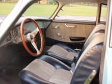 Autos International Blue Leatherette/Grey Cordoury Interior