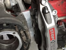 Detail of the rear Caliper bracket and STR40 Caliper