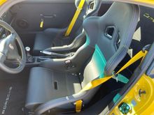 Sparco DTM Carbon seats with custom leather and yellow stitching