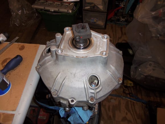 Completed torque converter cover and drive plate installed back on the transmission.