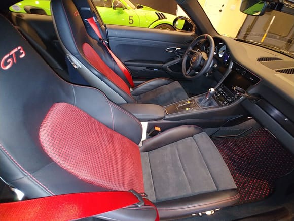 Before I settled on houndstooth, I also had a red/black tartan fabric but decided that was too busy for the car.  I think the houndstooth and Coco Mats addition was enough to dress up an otherwise boring interior quite nicely.