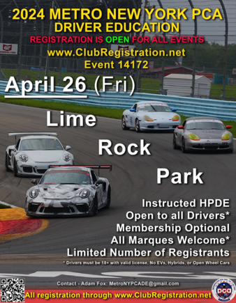 Join us for some fun at Lime Rock.