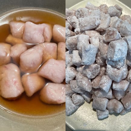 tarot balls cooked in ginger, brown sugar water