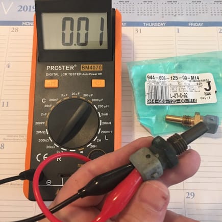 OLD Sensor: Tested at 0.01K-Ohms at room temperature. (2K Ohms Range on meter) 