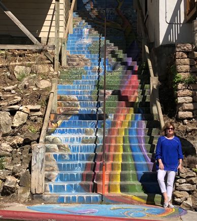 Painted water fall/rainbow