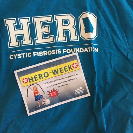 Who's the Cystic Fibrosis Foundation Hero of the a Week?   That would be me!   Thanks to Mayur who is equally deserving and all the smokies for making this an awesome event!