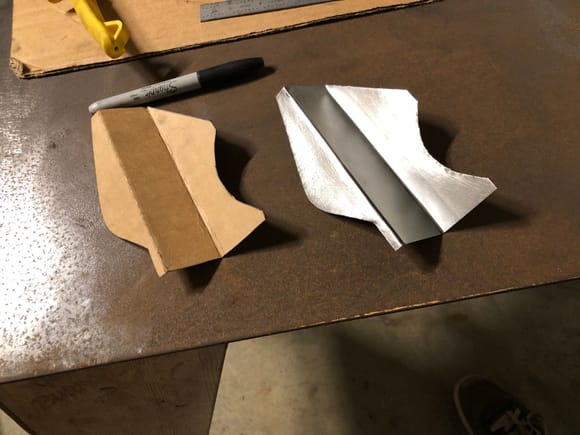 Copying cardboard template to metal
