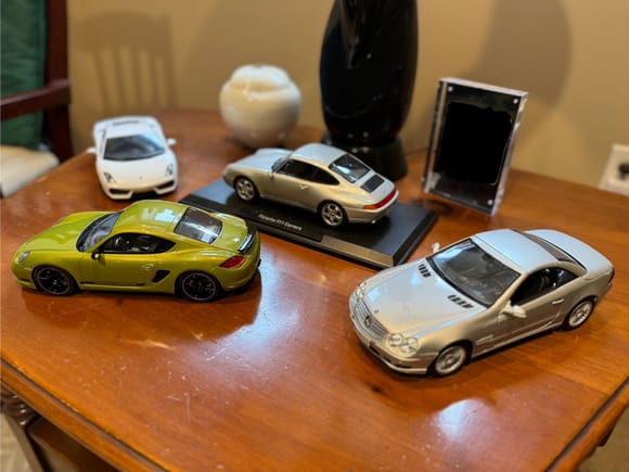 A few models of past cars including SL55AMG and Lambo 560-4 which I bought while on hubby’s business trip (he saw it for the first time when the truck pulled in front of the house!)