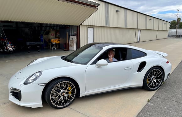 Picking up my New to Me 2015 911 Turbo S Coupe (My twin brother in the driver seat)