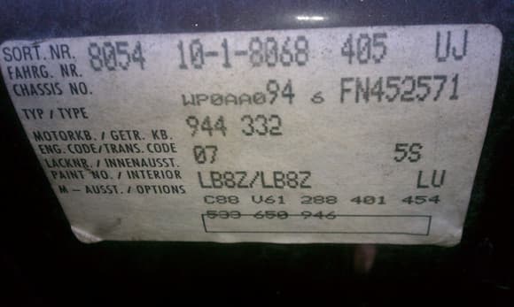 85.5 parts car codes