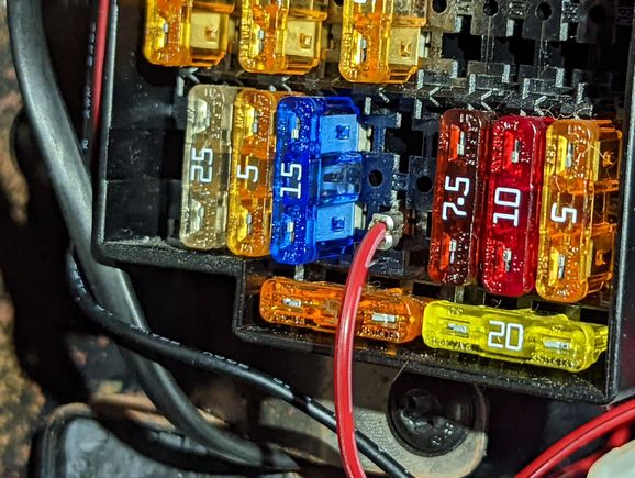 If you're referencing the diagram, I used row 5 (from the top down) slot # 51 is an unused fuse. The hardwire kit already has an inline fuse so we're good.