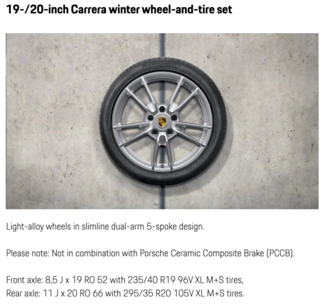 992 C4 Winter wheel/tire sizes