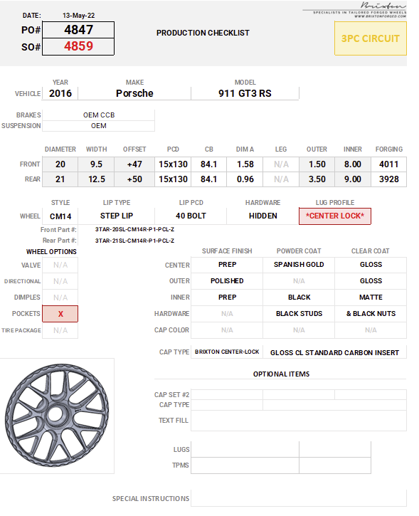 Wheels and Tires/Axles - FS: Porsche 991.1/991.2 GT3 RS Brixton Forged CM-14R Circuit Series 3pc Wheels - Used - 2016 to 2019 Porsche 911 - Vancouver, BC V6P 2P, Canada