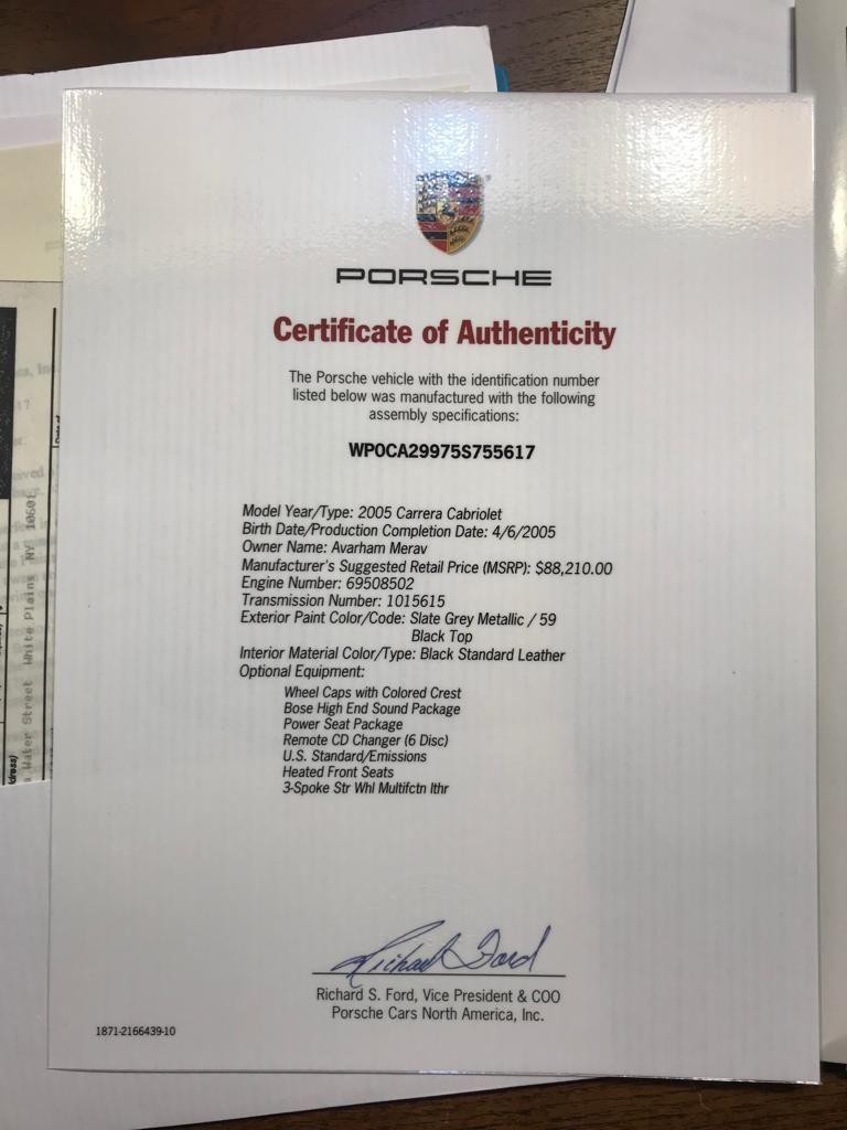 2005 Porsche 911 - SLATE GRAY METALLIC- 997 Cabriolet- Religiously Maintained, Great Spec! - Used - VIN WP0CA29975S755617 - 6 cyl - 2WD - Manual - Convertible - Gray - Great Neck, NY 11024, United States
