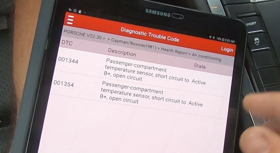 Where is located passenger compartment temperature sensor? Rennlist