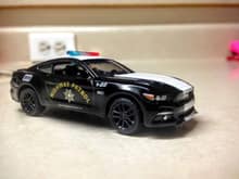 Even better shot of the Maisto '15 Mustang cop car I found today! 1/64 scale!
