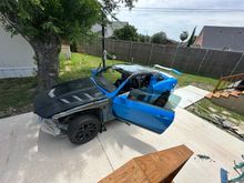 So I decided to take the saw and cut the roof off myself…did some measuring and got it as close as i could…taped it in place for now until I can get it to the shop😳