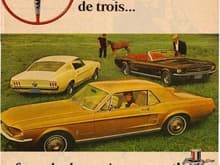 1967 mustang  publicit  en fran ais couleur