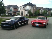 2012 Boss and 1965 Fastback.