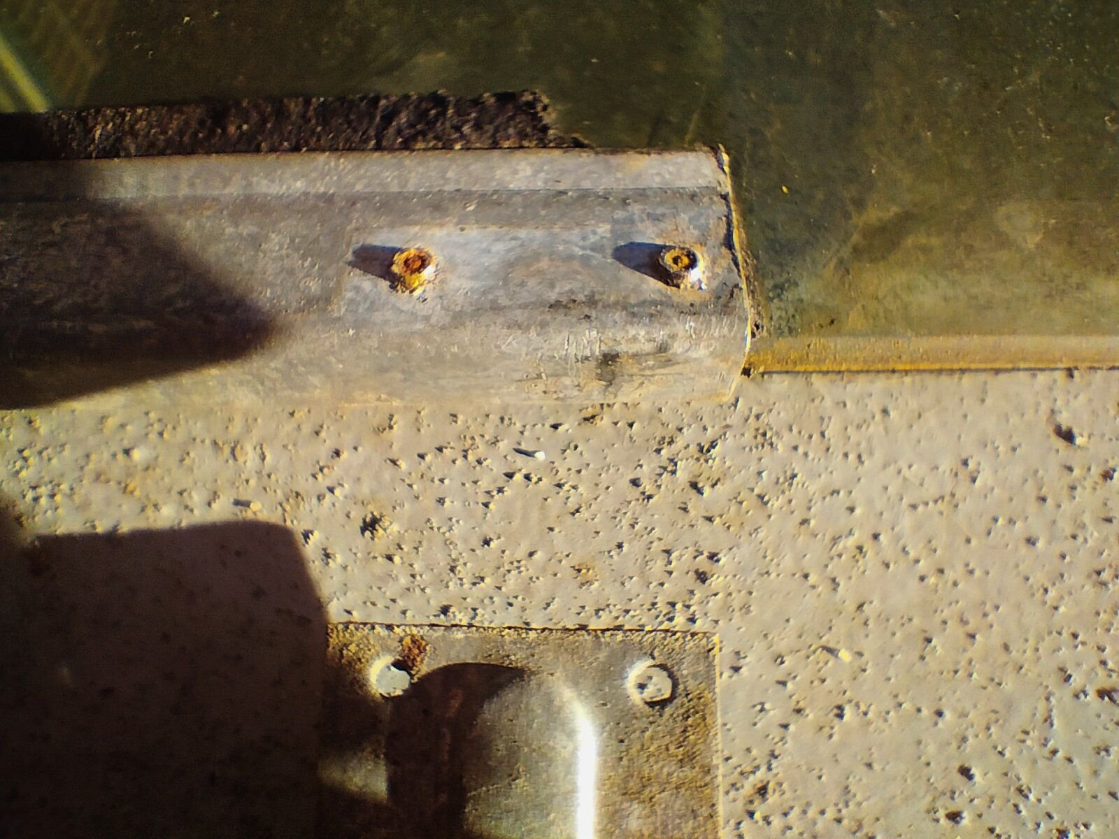 Front Bracket & Rivets (enlarged) - 240 Driver's Door Window