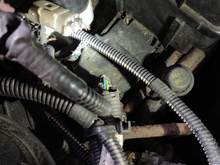 The white connector with fully broke wires