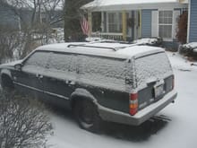 wagon in the snow
