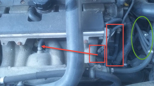 Need Hose Identification - On manifold. Vacuum? - Volvo Forums - Volvo ...