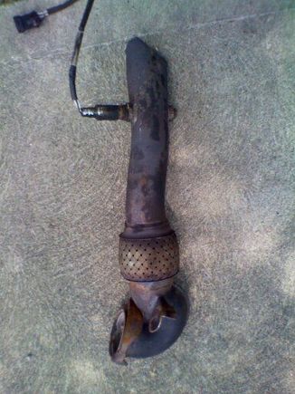 spent 3 months trying to find this down pipe and I still have to have some welding done to it was cut to get the cat off.... it cost me 18 from the u pull and pay here in cincinnati ohio