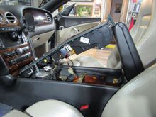 Note pins before parking lever and storage bin. 