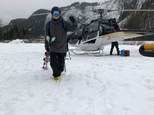 We had a small helicopter that could get us high up into the trees but high alpine terrain was off limits due to the weather