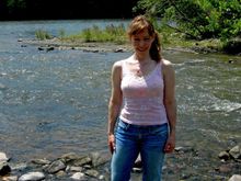 standing by river