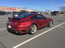 Amazing color on this Porsche 911 Turbo S spotted in Bristol, Virginia. It's also sitting on HRE wheels. Photo from Ron Santram.