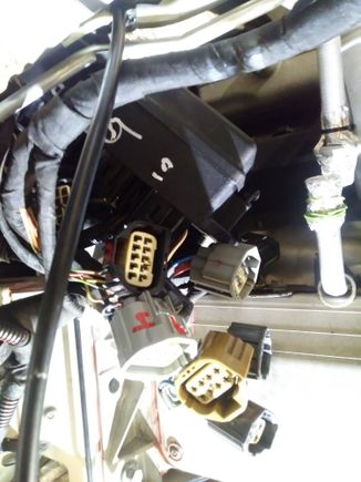 fuse panel resting on the holder, AC lines still disconnected to the right.