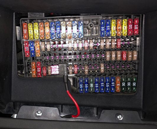 Fuse box under steering wheel 