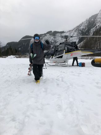 We had a small helicopter that could get us high up into the trees but high alpine terrain was off limits due to the weather