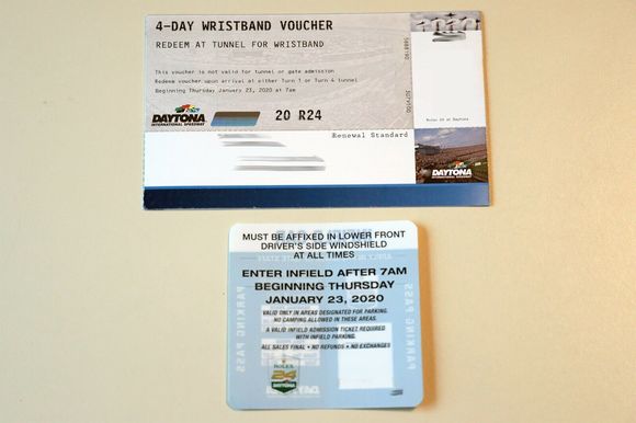 Parking Pass + 4 Day Wrist Band Voucher