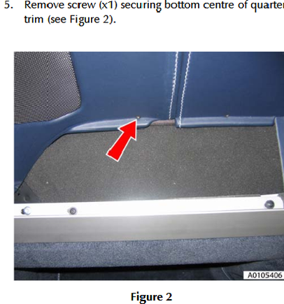 Here is a picture taken from the Vantage shop manual. This is only for the convertible cars but I can tell you that those screws you see in the picture do not exist on my car (and also have the pretty blue interior). No scres and no holes. I had a fun job getting the panel off.  The next mystery I had was the removal of the speaker grill. In the manual it says,
"see Workshop Manual procedure 1.05.CP/01.05.CN " 
I couldn't find that section and I did a search of the manual!