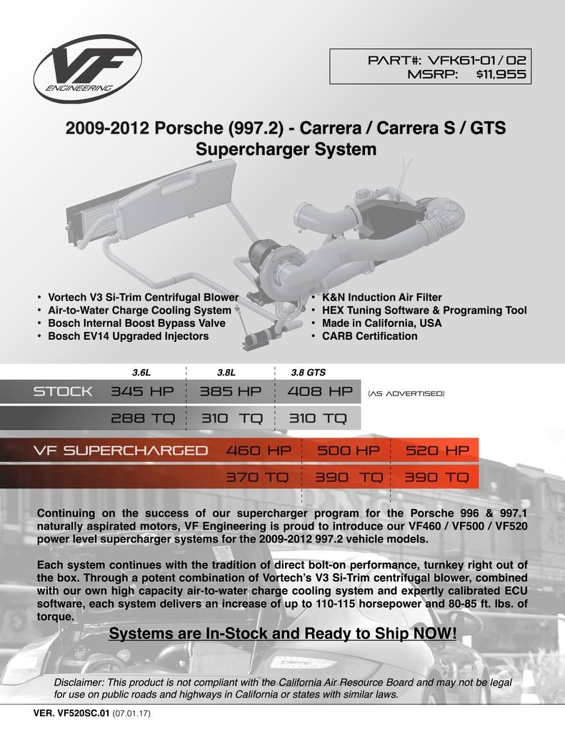997.2 Supercharger by VF Engineering Porsche Forum and