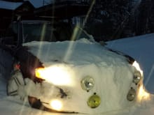 A4 snowy car