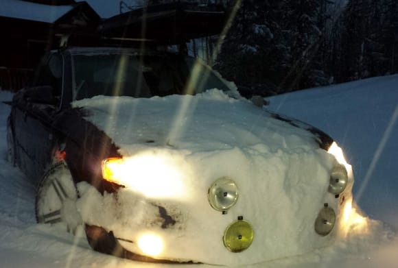 A4 snowy car