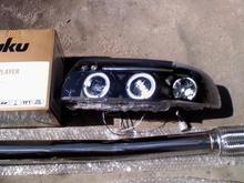 new halo head luights, i think they look to ricer but he likes them