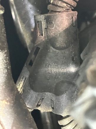 Close up of the junction where the three wires originate 