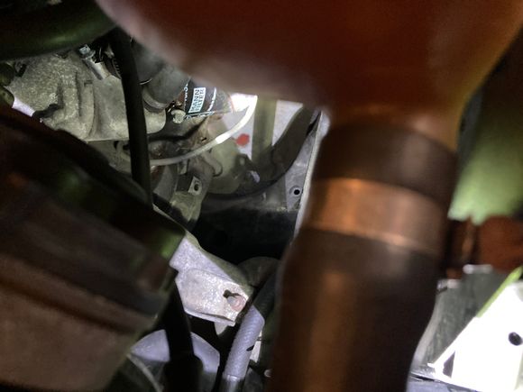 A coolant drip from the right side of engine