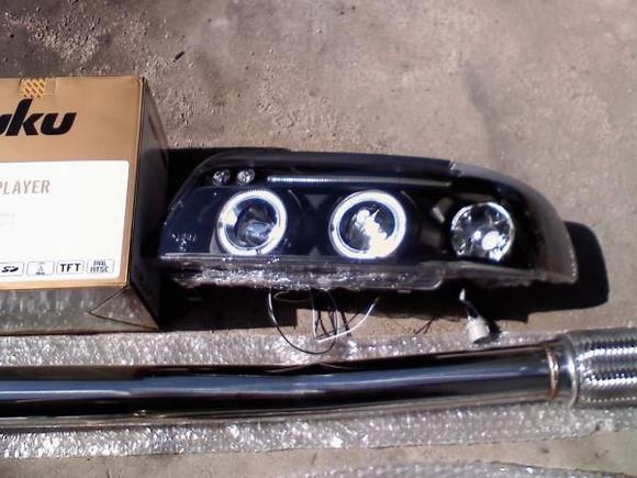 new halo head luights, i think they look to ricer but he likes them