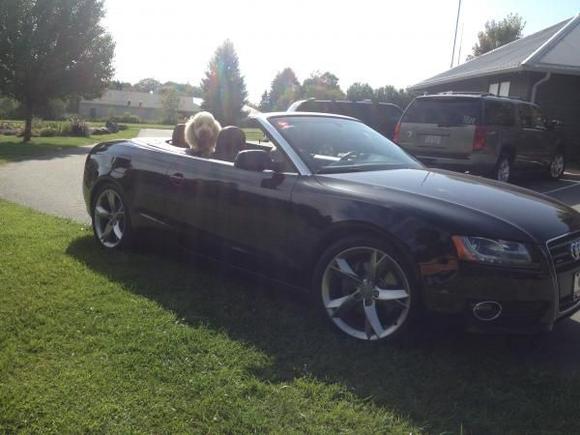 Bernie in his new ride